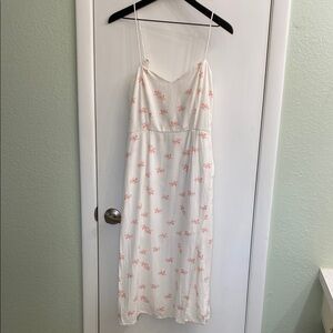 Francesca’s White Dress with Pink Flowers NWOT